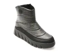 Ghete RIEKER negre, Y3552, din material textil imagine