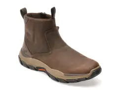 Ghete SKECHERS maro, RESPECTED, din piele naturala imagine