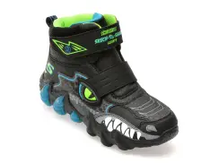 Ghete SKECHERS negre, SKECH-O-SAURUS LIGHTS 2.0 , din piele ecologica imagine