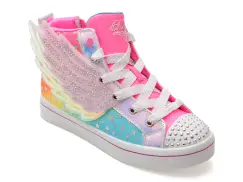 Ghete SKECHERS roz, TWI-LITES 2.0, din piele ecologica imagine