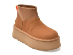 Ghete UGG maro, CLASSIC MINI DIPPER, din piele intoarsa imagine