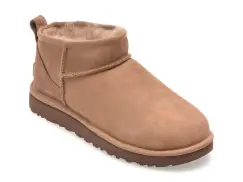 Ghete UGG maro, CLASSIC ULTRA MINI, din piele intoarsa imagine