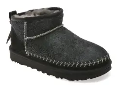 Ghete UGG negre, CLASSIC ULTRA MINI BIARRITZ, din piele intoarsa imagine