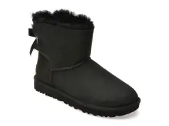 Ghete UGG negre, MINI BAILEY BOW II, din piele intoarsa imagine
