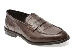 Mocasini BITE THE BULLET maro, 2822, din piele croco imagine