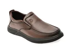 Mocasini BITE THE BULLET maro, T89635, din piele naturala imagine