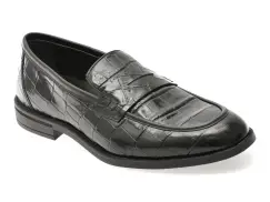 Mocasini BITE THE BULLET negri, 2822, din piele croco imagine