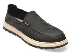 Mocasini BITE THE BULLET negri, HLM003, din material textil imagine
