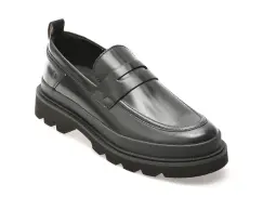 Mocasini casual CLARKS negri, BADEEAS, din piele naturala imagine