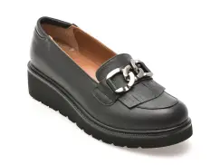 Mocasini casual FLAVIA PASSINI negri, 5766703, din piele naturala imagine