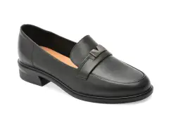 Mocasini casual IMAGE negri, G19, din piele naturala imagine