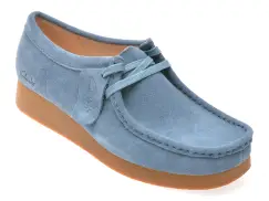 Mocasini CLARKS albastri, WALEVSH, din piele intoarsa imagine
