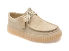 Mocasini CLARKS bej, TORHLO, din material textil imagine