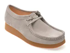 Mocasini CLARKS gri, WALEVSH, din piele intoarsa imagine