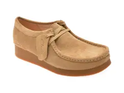 Mocasini CLARKS maro, WALLABEE EVO, din piele intoarsa imagine