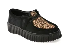 Mocasini CLARKS negri, TORHILL BEE, din piele intoarsa imagine