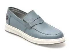 Mocasini eleganti BITE THE BULLET albastri, 3751, din piele naturala imagine