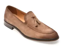Mocasini eleganti EPICA gri, J8365, din piele intoarsa imagine