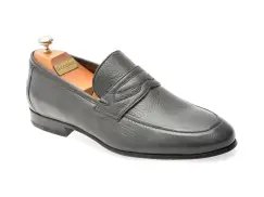 Mocasini eleganti LE COLONEL gri, 65926, din piele naturala imagine