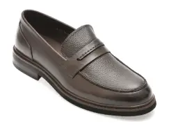 Mocasini eleganti OTTER maro, Y135, din piele naturala imagine