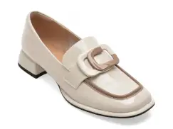 Mocasini EPICA bej, 14960D, din piele naturala lacuita imagine