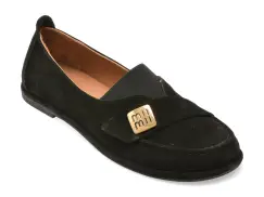 Mocasini EPICA negri, 1614040, din piele intoarsa imagine