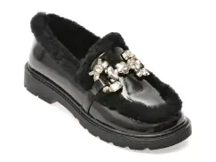 Mocasini EPICA negri, 4A495, din piele naturala lacuita imagine