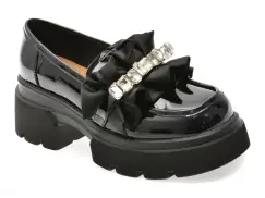 Mocasini EPICA negri, 5115, din piele naturala lacuita imagine