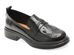 Mocasini EPICA negri, 5195, din piele naturala lacuita imagine