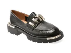 Mocasini EPICA negri, 574257, din piele naturala lacuita imagine