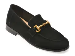 Mocasini EPICA negri, 8519, din piele intoarsa imagine
