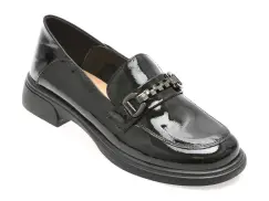 Mocasini EPICA negri, 88175, din piele naturala lacuita imagine