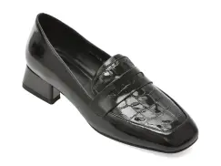 Mocasini EPICA negri, DA7034, din piele naturala lacuita imagine