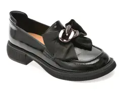 Mocasini EPICA negri, G26, din piele naturala lacuita imagine
