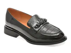 Mocasini EPICA negri, M371, din piele naturala lacuita imagine