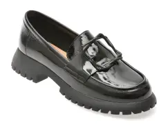 Mocasini EPICA negri, V856C15, din piele naturala lacuita imagine