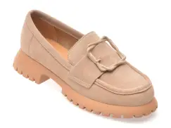 Mocasini EPICA nude, V856C15, din piele intoarsa imagine