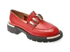 Mocasini EPICA rosii, 574257, din piele naturala lacuita imagine