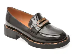 Mocasini EPICA visinii, M111, din piele naturala lacuita imagine