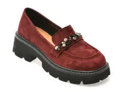 Mocasini EPICA visinii, P481, din piele intoarsa imagine