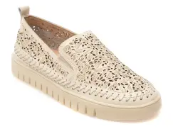 Mocasini FLAVIA PASSINI albi, 372601, din piele naturala imagine