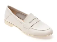 Mocasini FLAVIA PASSINI albi, V706G16, din piele naturala imagine