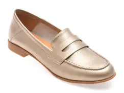 Mocasini FLAVIA PASSINI aurii, V706G16, din piele naturala imagine
