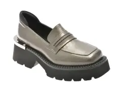 Mocasini FLAVIA PASSINI gri, E1, din piele naturala lacuita imagine