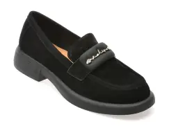 Mocasini FLAVIA PASSINI negri, 1017G22, din piele intoarsa imagine