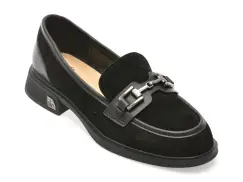 Mocasini FLAVIA PASSINI negri, 1244, din piele intoarsa imagine