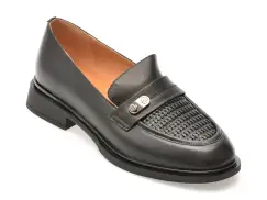 Mocasini FLAVIA PASSINI negri, M494, din piele naturala imagine