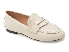 Mocasini GEOX bej, D654JC, din piele naturala imagine