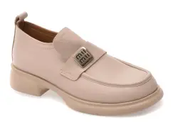 Mocasini GOLD DEER gri, 12146, din piele naturala imagine