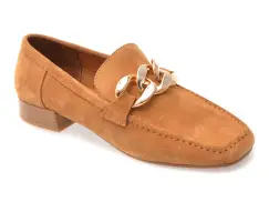 Mocasini GOLD DEER maro, 4534023, din piele intoarsa imagine